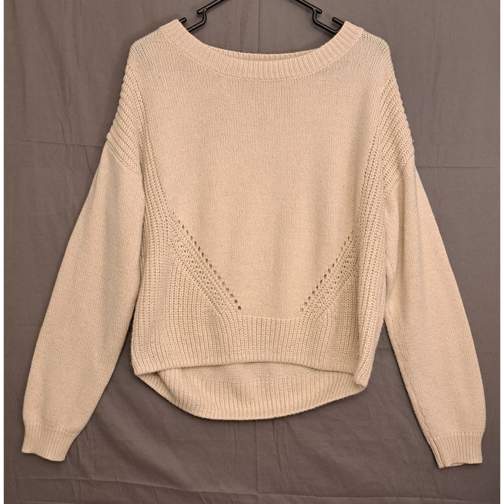 Aeropostale Knit‎ Pullover Sweater Women's Size Large Off White